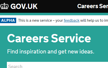 Careers Service prototype homepage